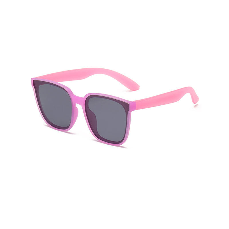 2021 flexible soft colorful square sunglasses for kids  DM18063C-RTS